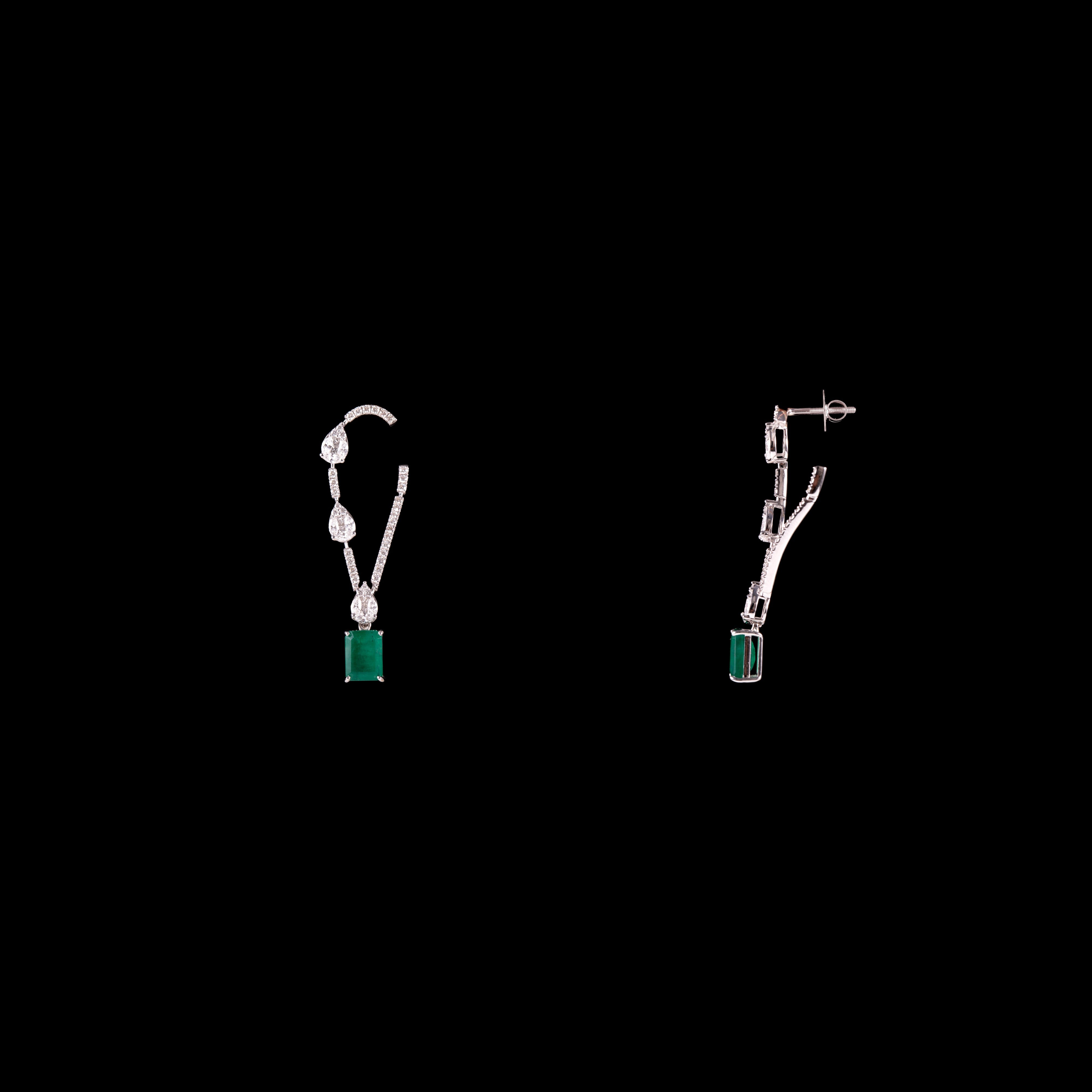 Wild Thistle Emerald Earrings