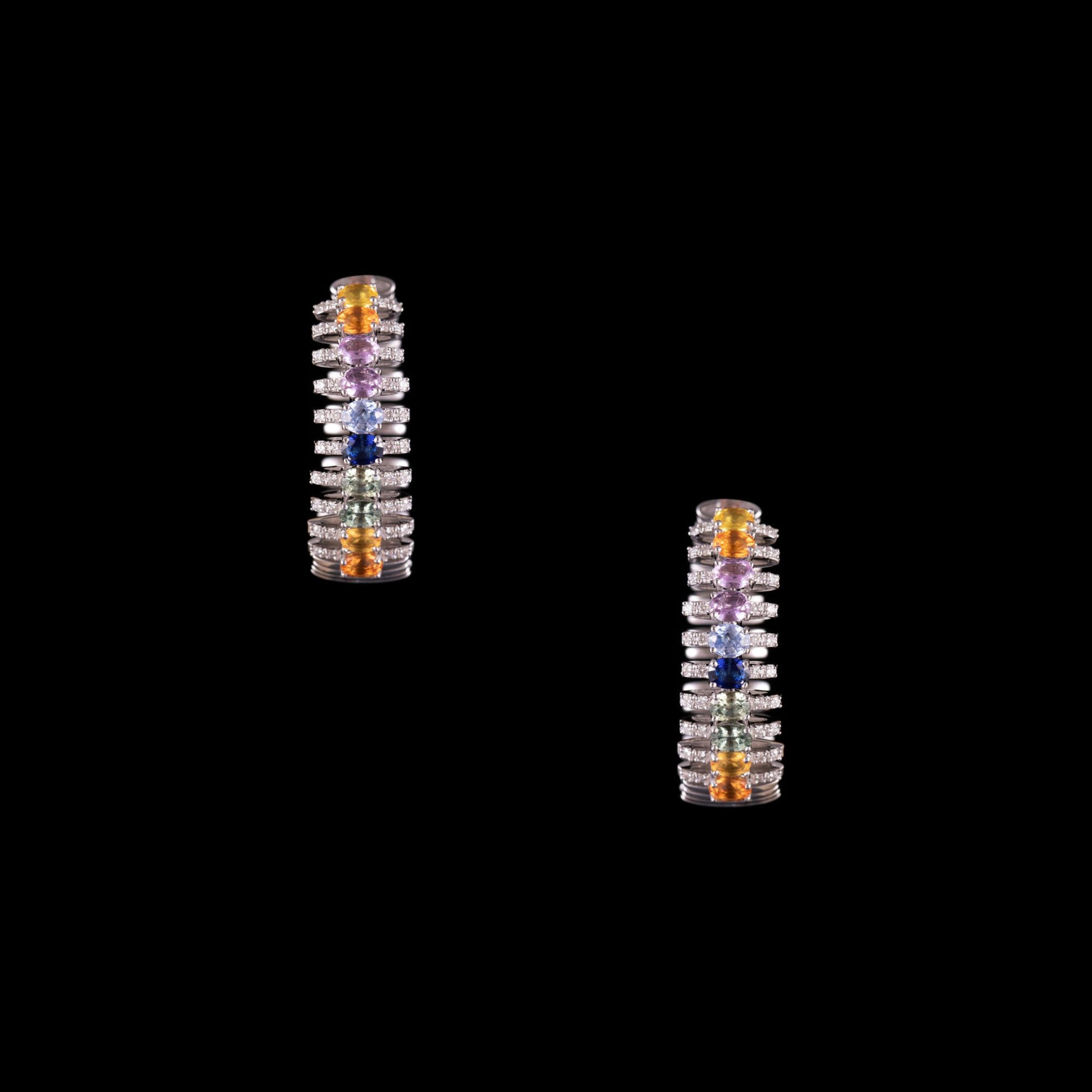 Technicolor Sapphire Hoops