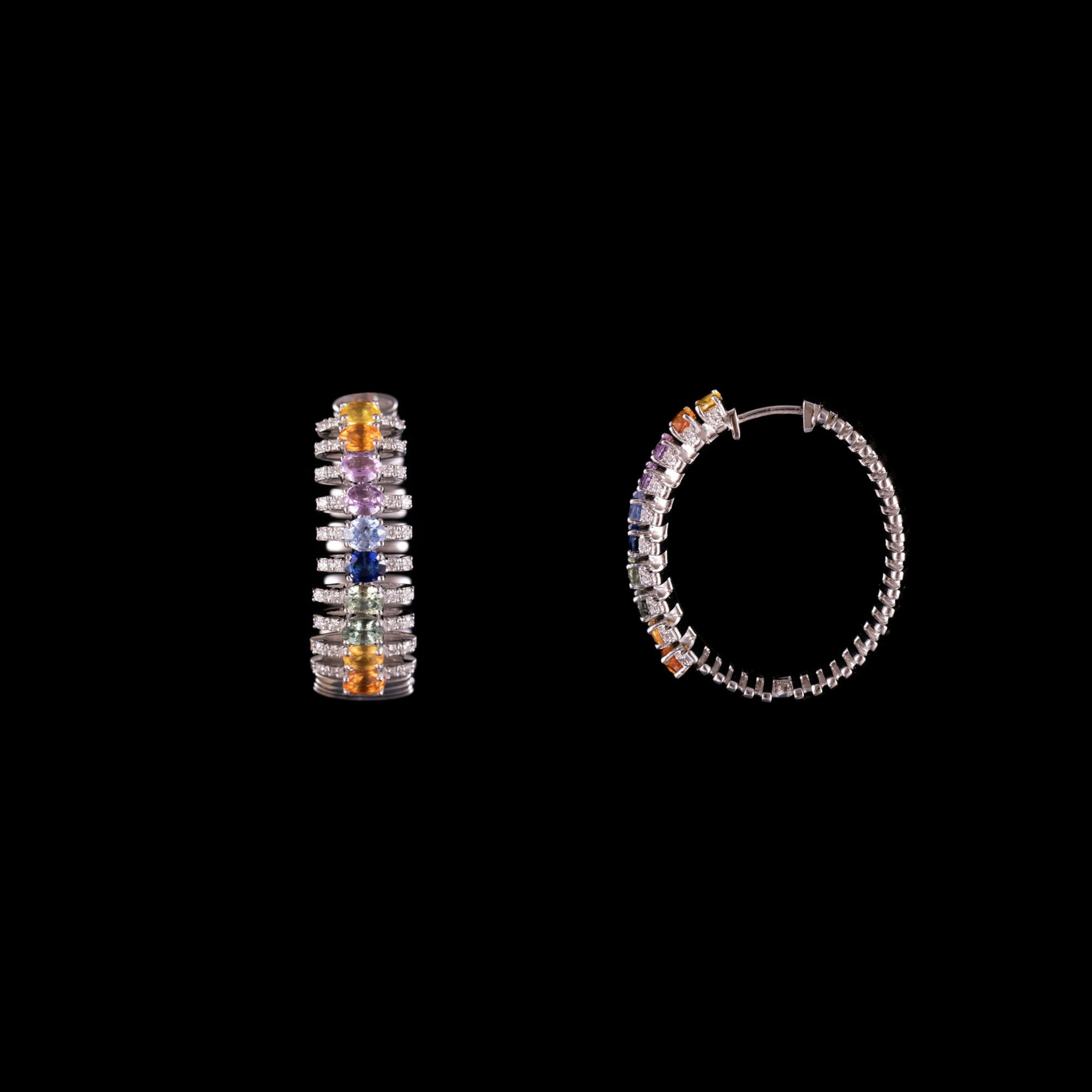 Technicolor Sapphire Hoops