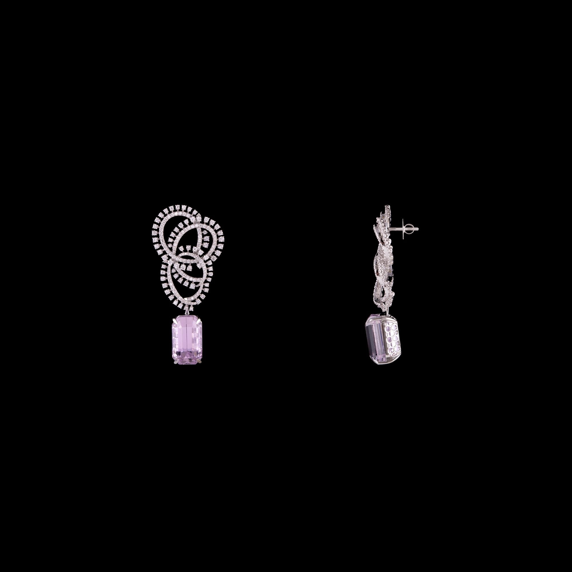 Entwined Kunzite Earrings