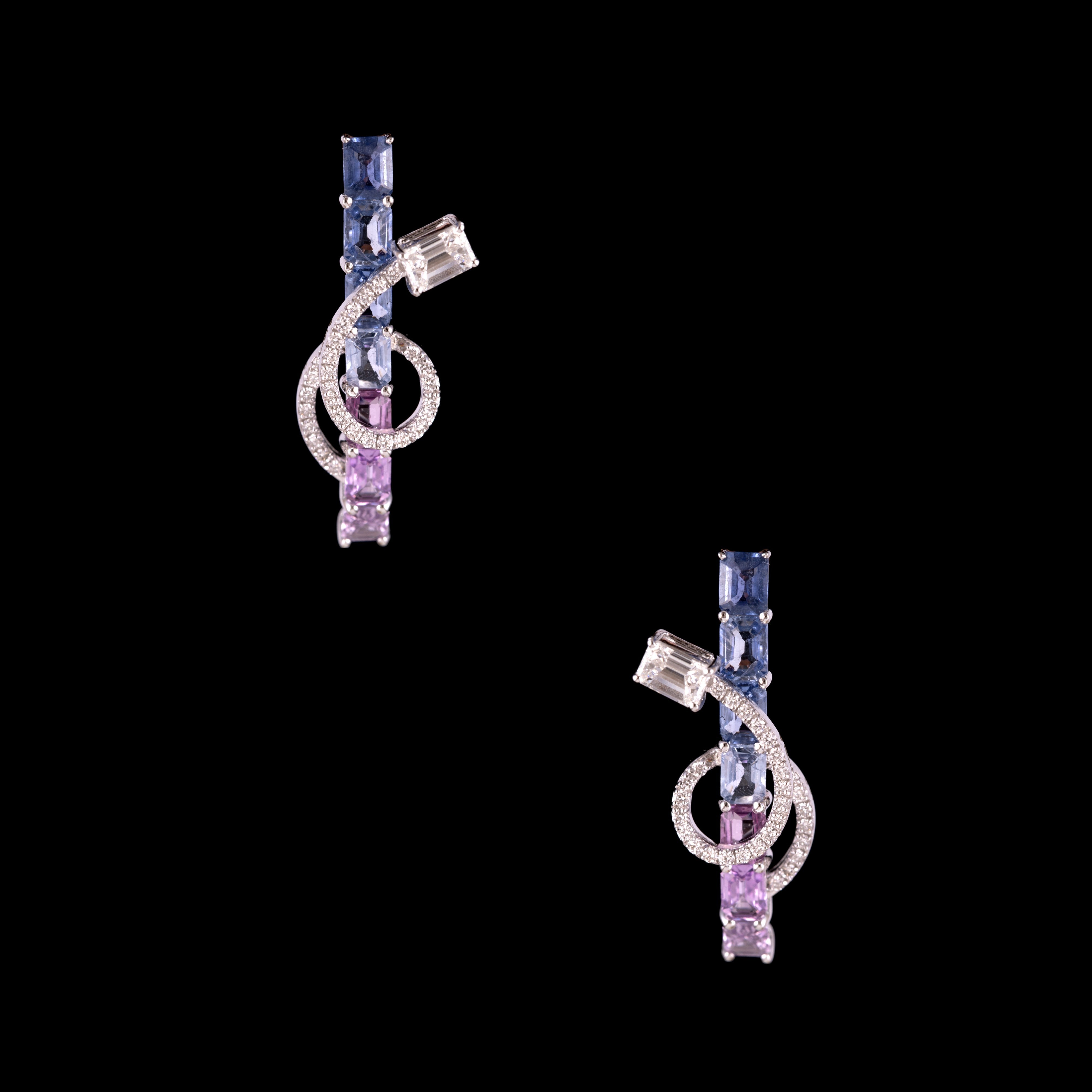 Cotton Candy Sapphire Earrings