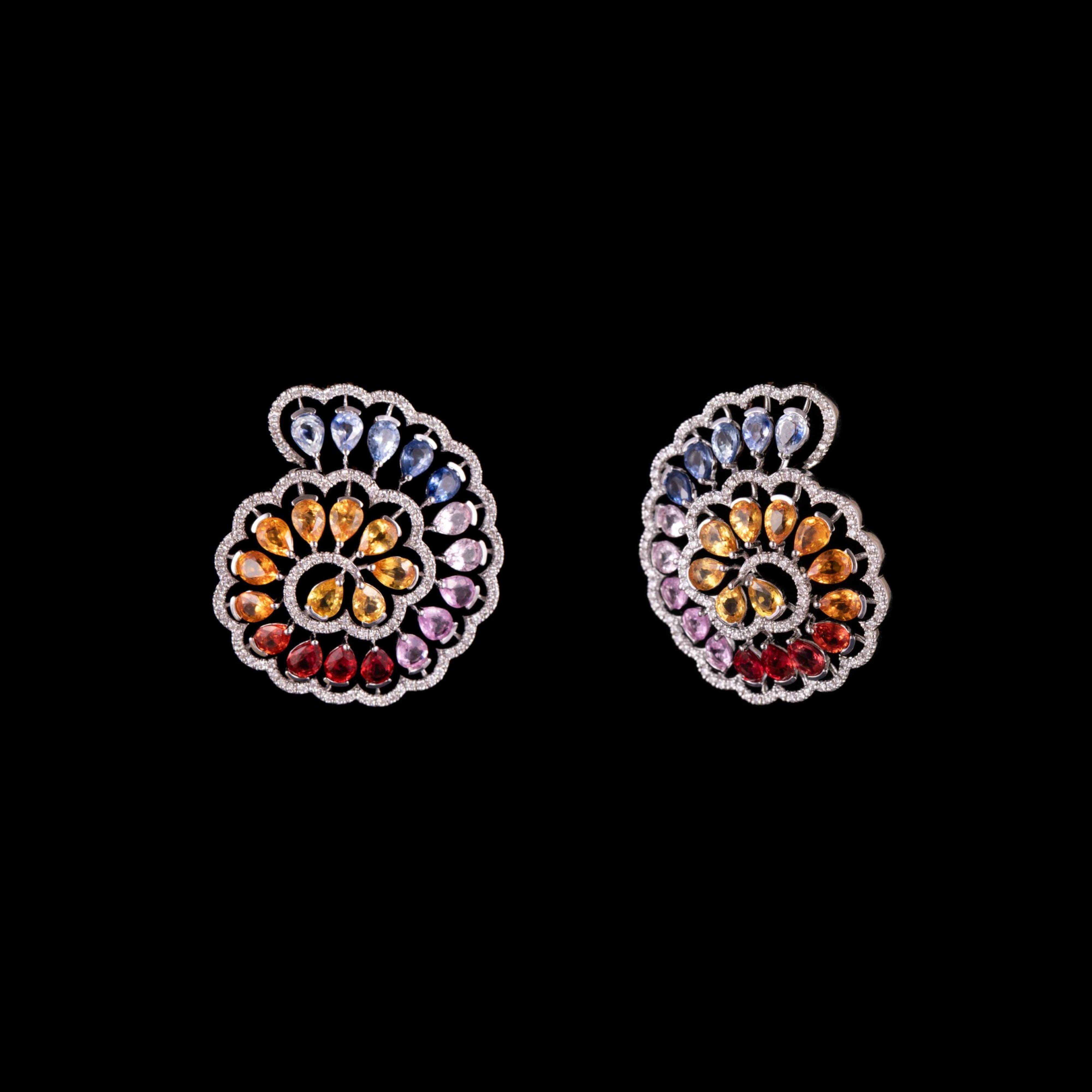 Color Wheel Sapphire Earrings