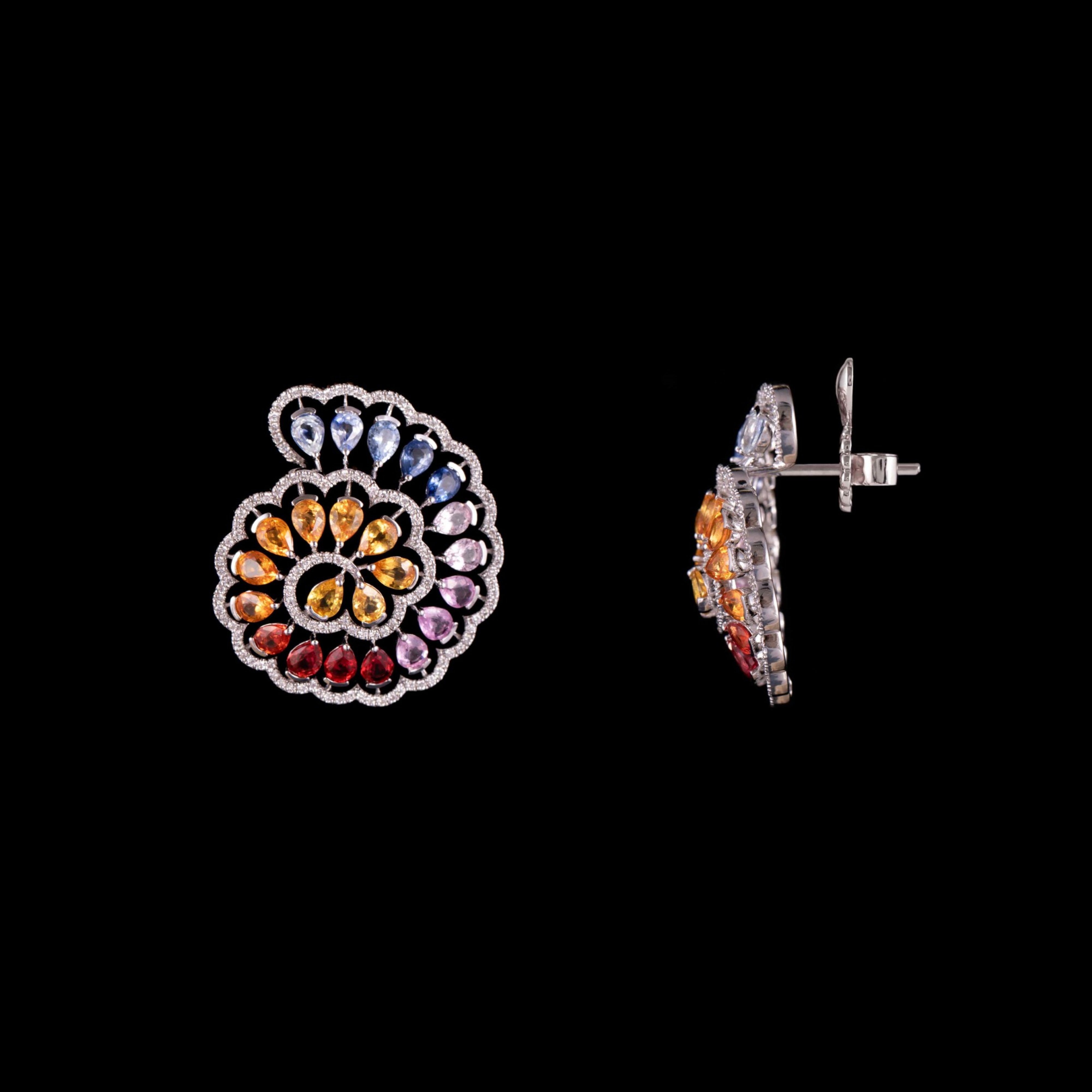 Color Wheel Sapphire Earrings