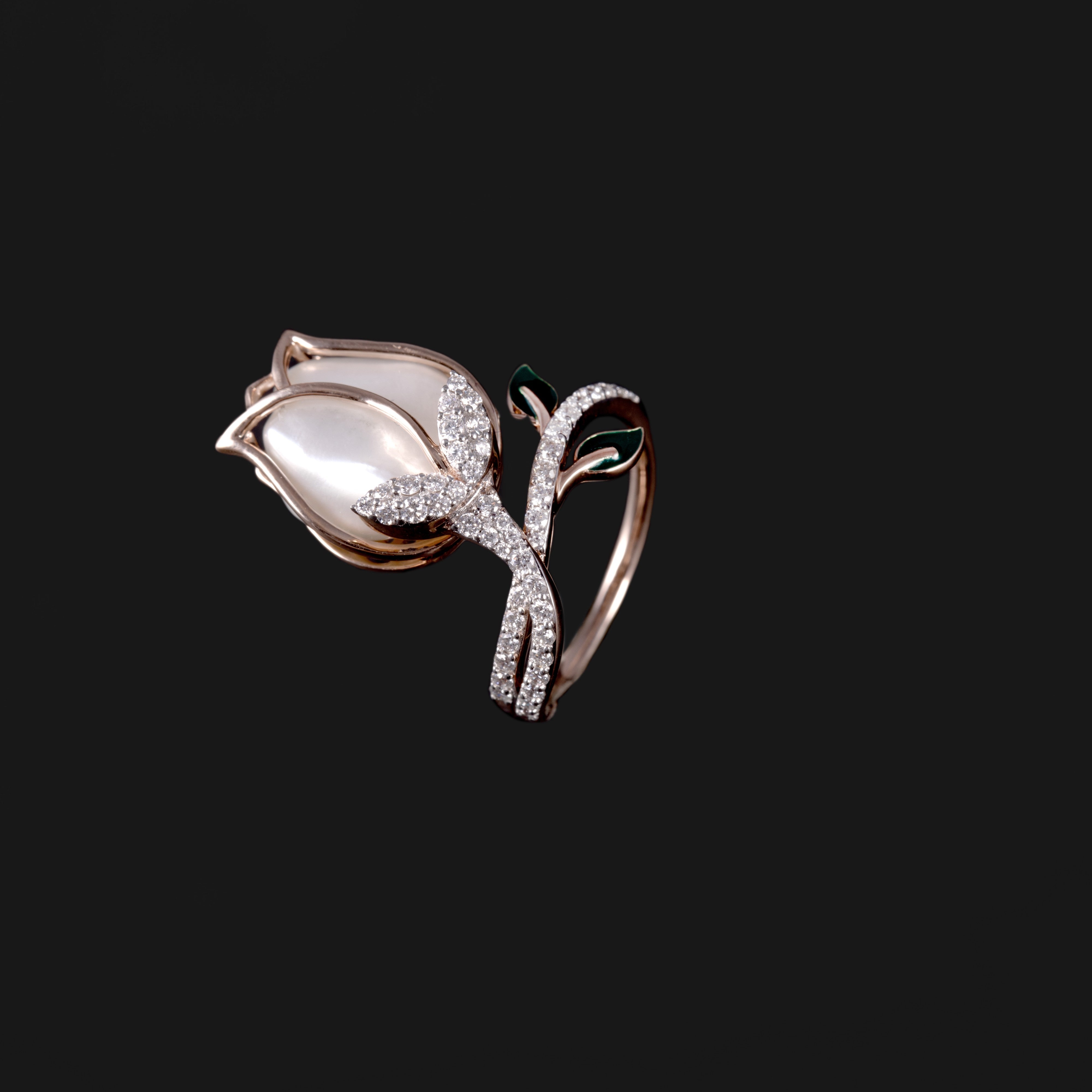 Pink Lotus Baroque Pearl Ring