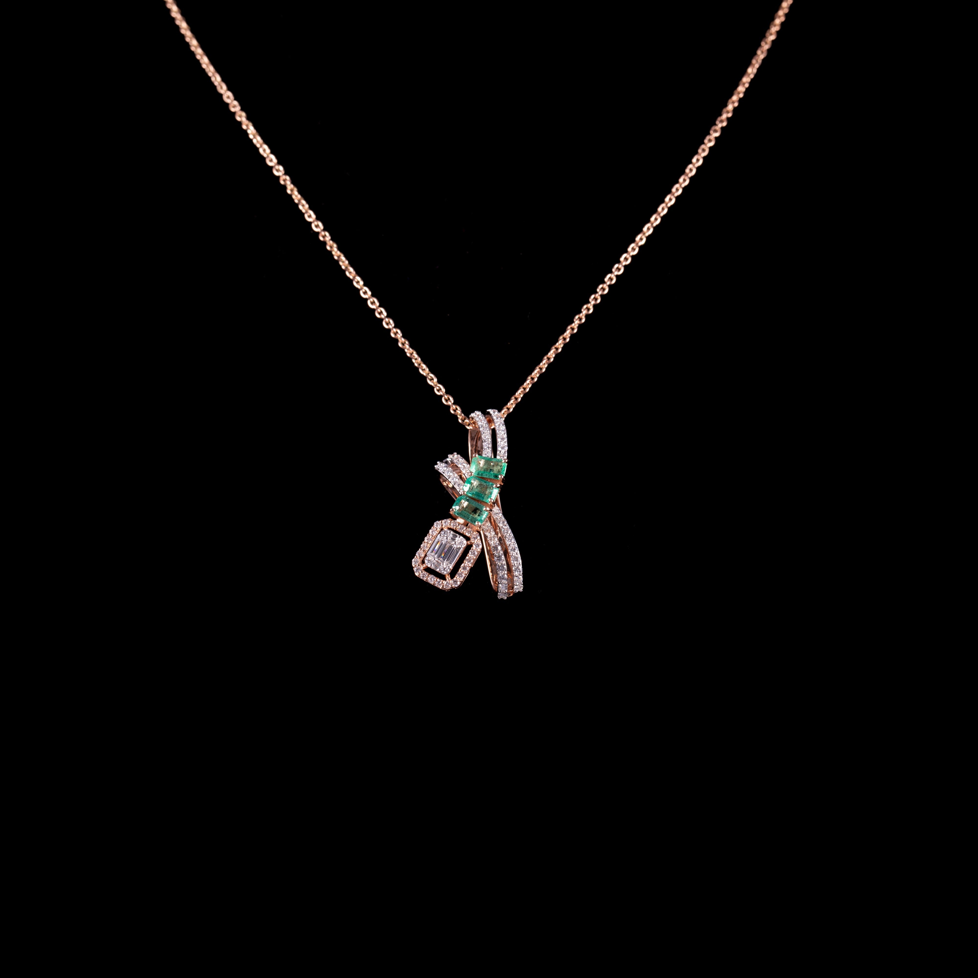 Between The Lines Emerald Pendant