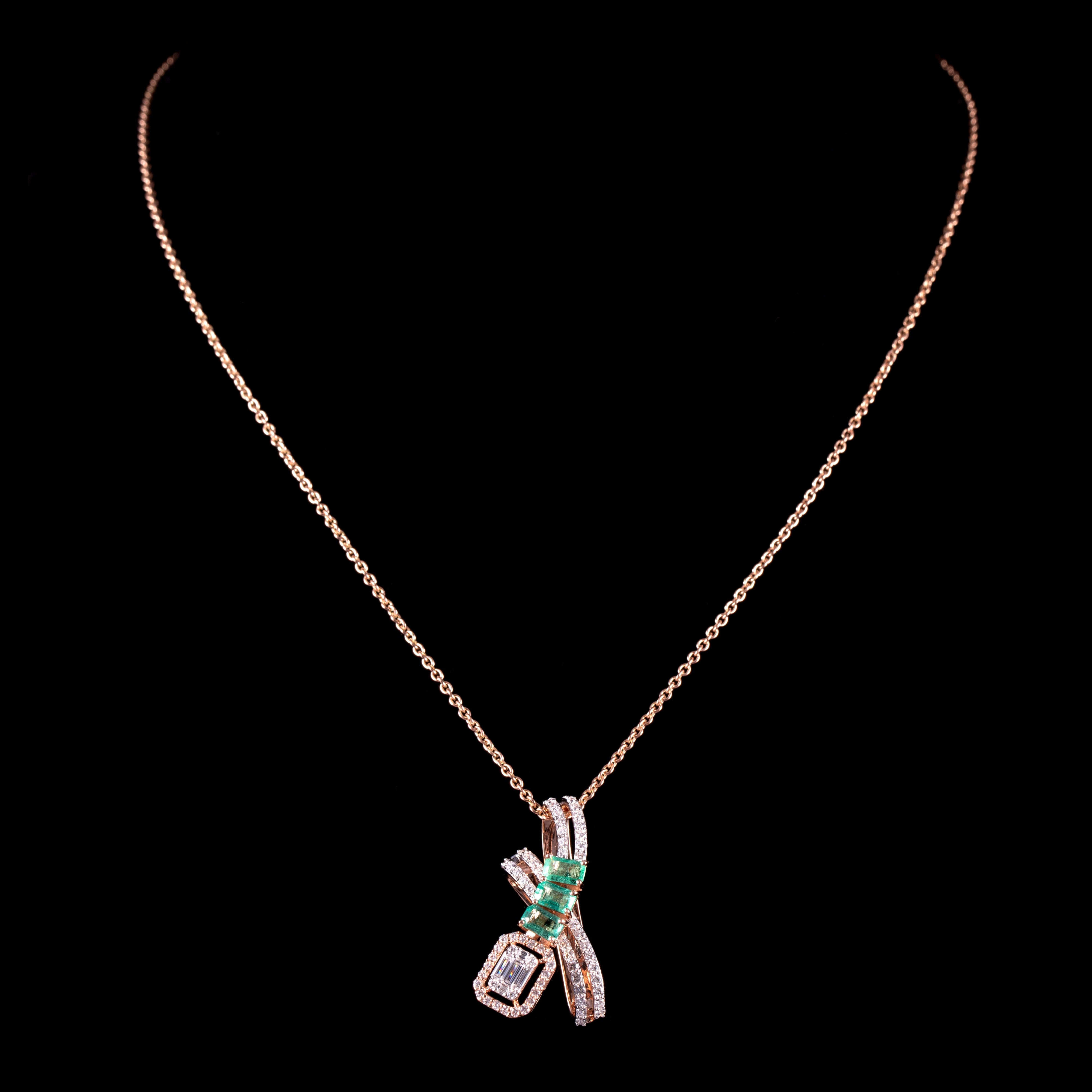 Between The Lines Emerald Pendant